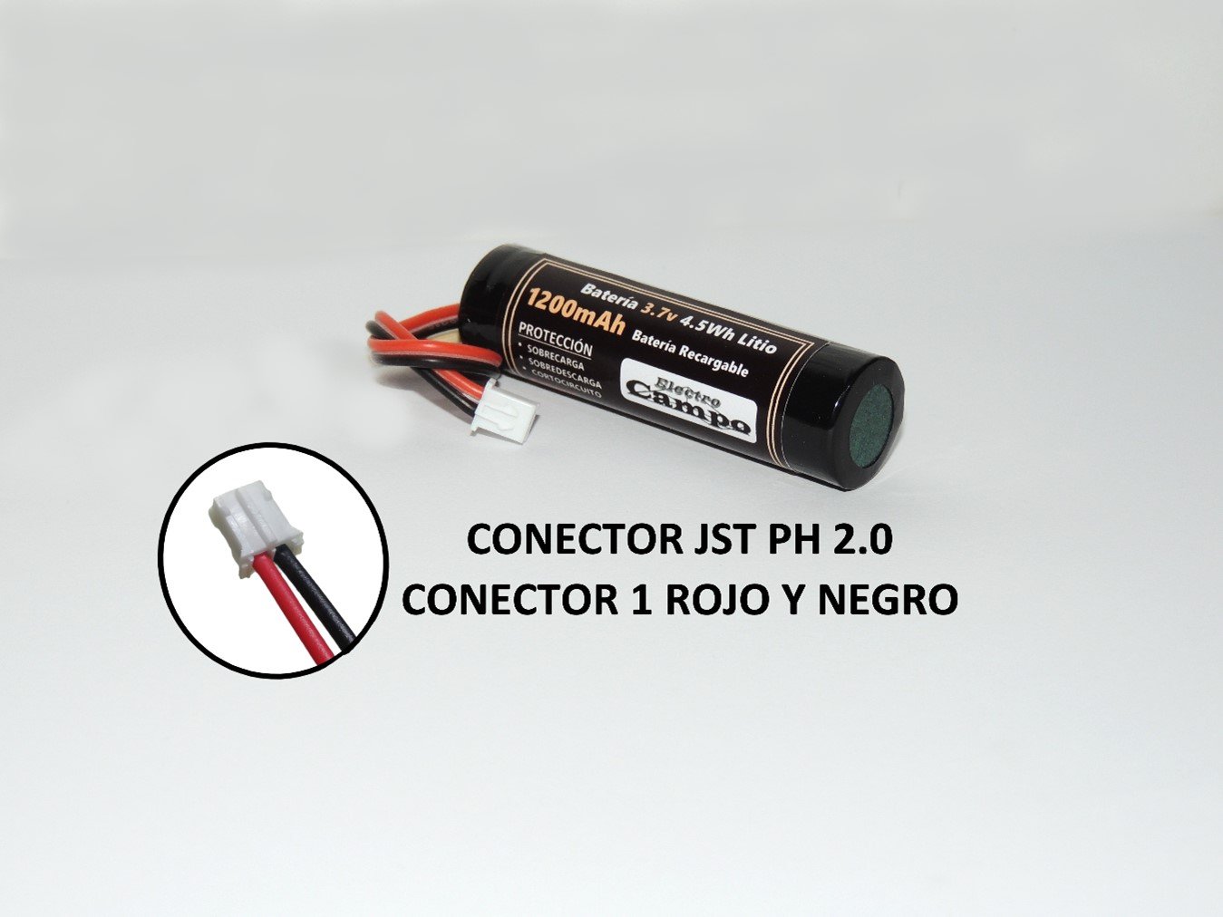 Pila Recargable Batería 3.7v 1200mAh (Conector 1) Jst Ph 2.0
