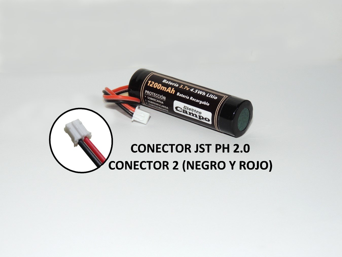 Pila Recargable Batería 3.7v 1200mAh (Conector 2) Jst Ph 2.0