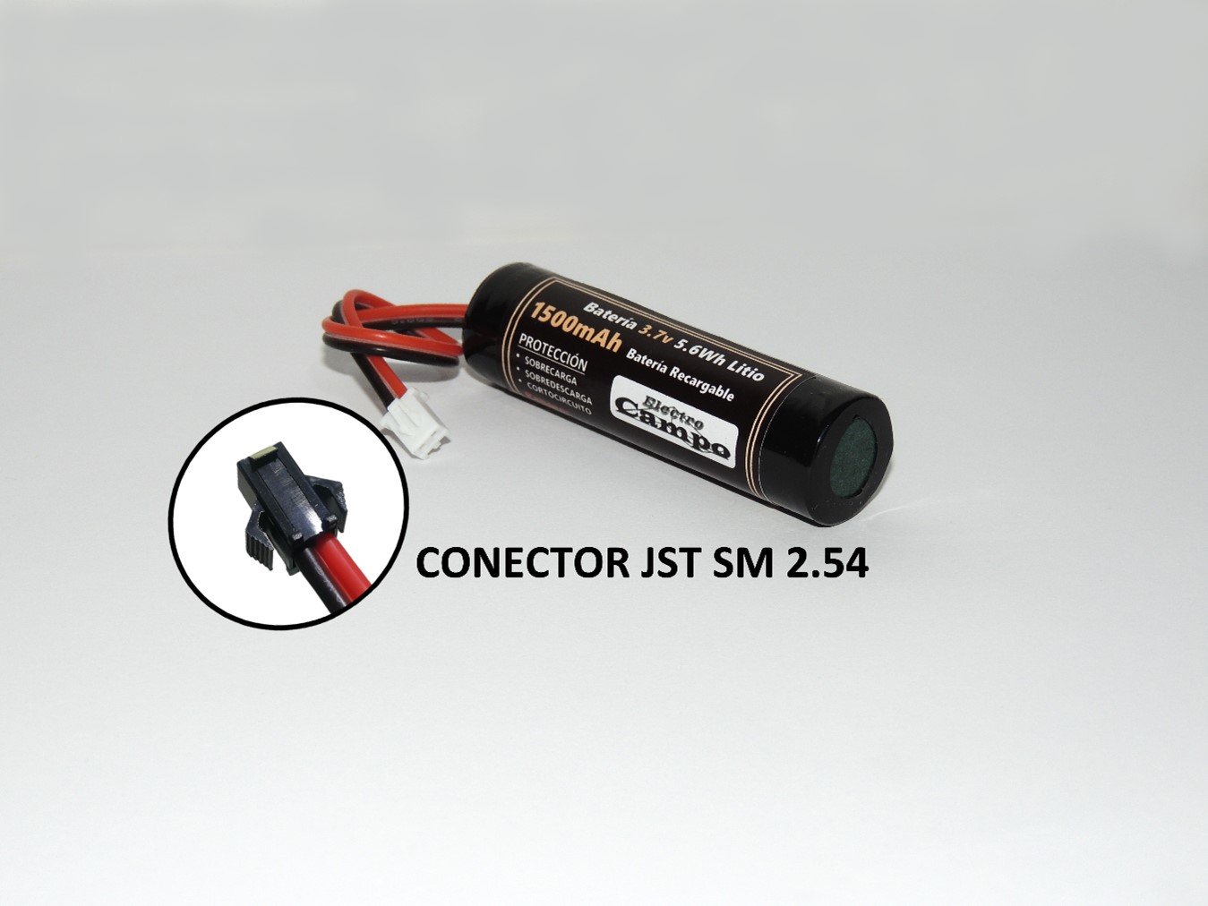 Pila Recargable Batería 3.7v 1500mAh Conector Jst SM 2.54