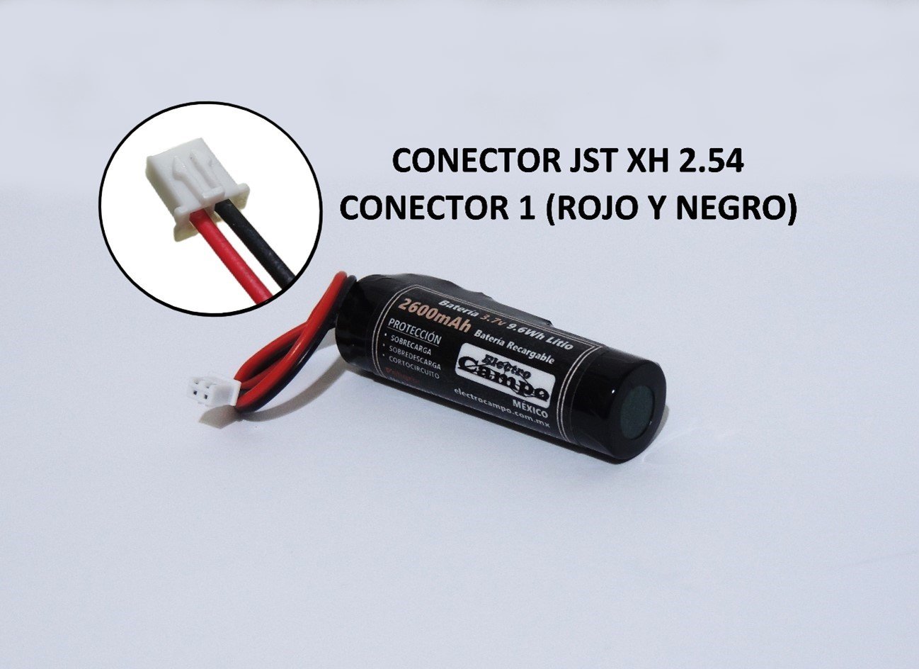 Pila Recargable Batería 3.7v 2600mAh (Conector 1) Jst Xh 2.54