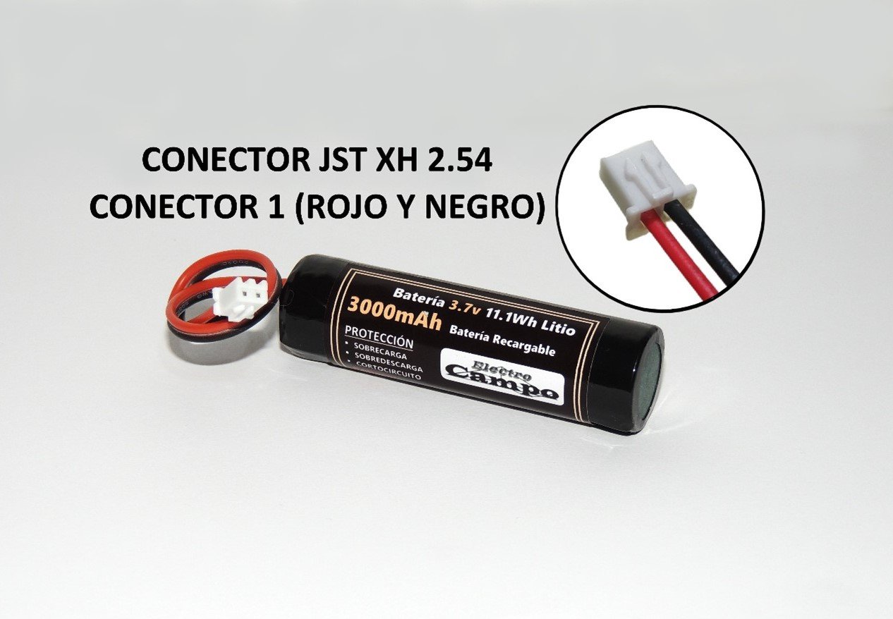 Pila Recargable Batería 3.7v 3000mAh (Conector 1) Jst Xh 2.54