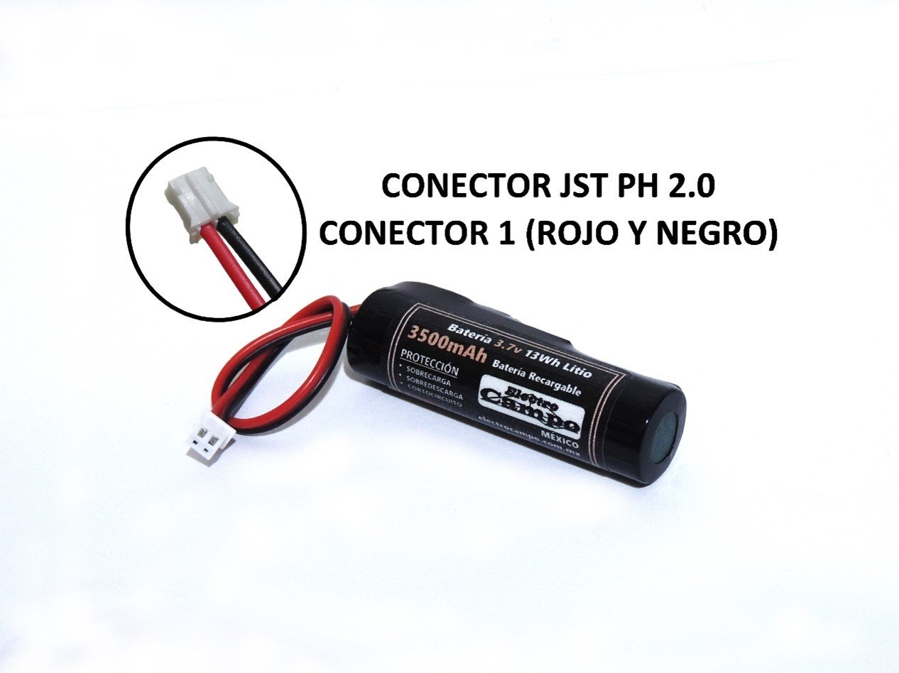 Pila Recargable Batería 3.7v 3500mAh (Conector 1) Jst Ph 2.0