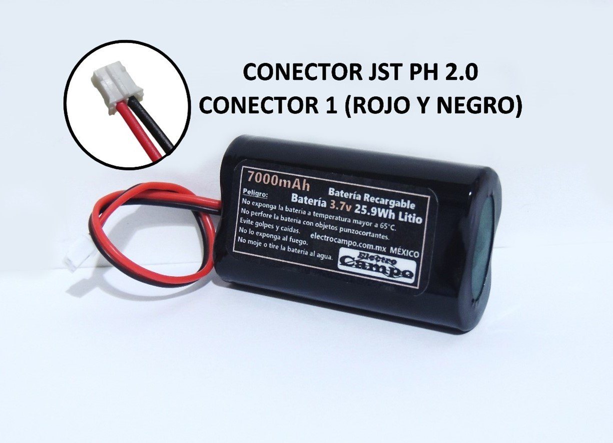 Pila Recargable Batería 3.7v 7000mAh (Conector 1) Jst Ph 2.0