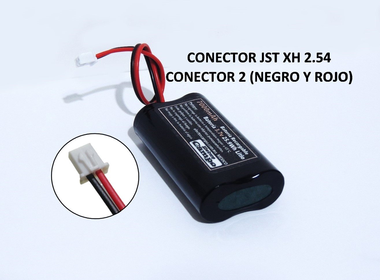 Pila Recargable Batería 3.7v 7000mAh (Conector 2) Jst Xh 2.54